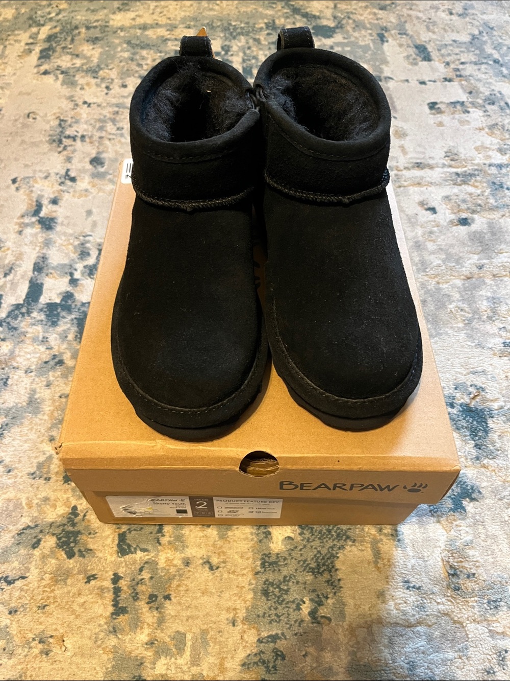 BearPaw Kids Black Short Booties